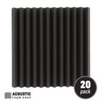 30cm Square Acoustic Foam Panels (tooth wedge) – 20 Pack – 1