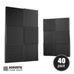 30cm Square Acoustic Foam Panels (tooth wedge) – 40 Pack – 3