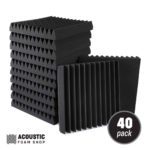 30cm Square Acoustic Foam Panels (tooth wedge) – 40 Pack – 3