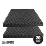 50cm Square Acoustic Foam Panels (egg crate) – 20 Pack – 1