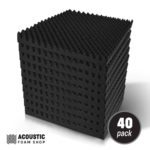 50cm Square Acoustic Foam Panels (egg crate) – 40 Pack – 3