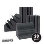 Acoustic Foam Corner Bass Trap – 20 Pack – 3